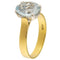Bague 63 Bague solitaire en or jaune et blanc avec aigue-marine ovale 58 Facettes G3978