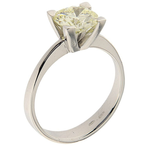 Bague 57 Bague solitaire en or blanc et diamant taille brillant 1,91 ct 58 Facettes G3977