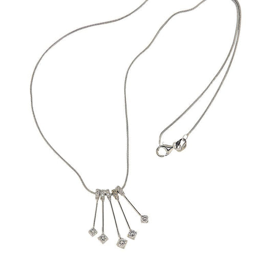 Collier Collier ras-de-cou en or blanc et diamants 58 Facettes G3976