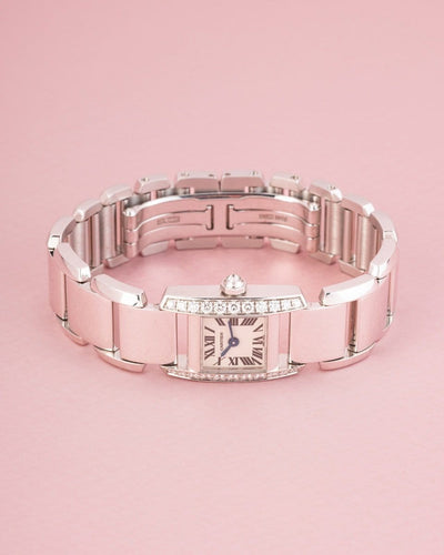 Montre Cartier Tankissime - Montre en or gris 18K et diamants 58 Facettes 275