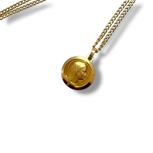 Pendentif Médaille ronde Vierge de profil 58 Facettes REF2545-312