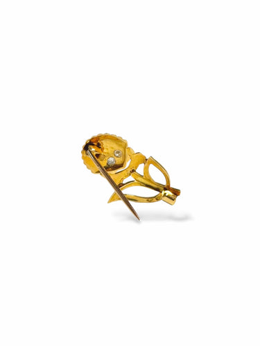 Broche Shell - Broche commémorative en or jaune diamants 58 Facettes