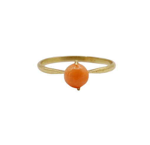 Bague 45.5 Bague antique en or 18k et corail 58 Facettes A07011
