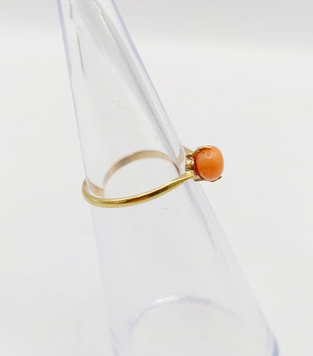 Bague 45.5 Bague antique en or 18k et corail 58 Facettes A07011