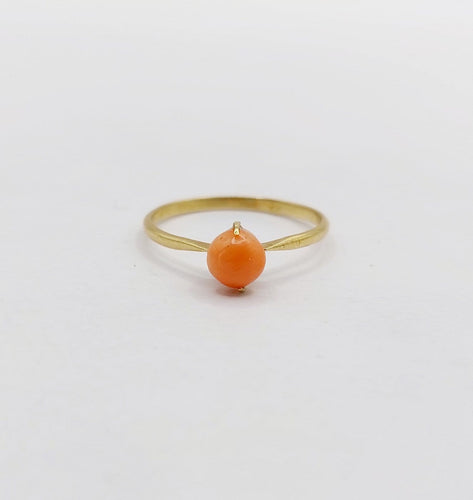 Bague 45.5 Bague antique en or 18k et corail 58 Facettes A07011