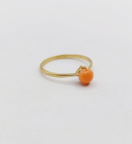 Bague 45.5 Bague antique en or 18k et corail 58 Facettes A07011
