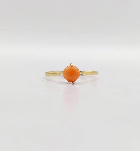Bague 45.5 Bague antique en or 18k et corail 58 Facettes A07011