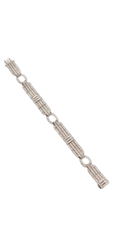 Bracelet Art déco - Bracelet en platine et diamants 58 Facettes Bracelet 2