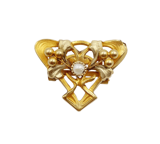 Serre-foulard Art nouveau en or 18k et perle 58 Facettes A07067