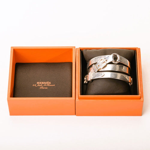 Hermès Débridé - Bracelet manchette en argent 58 Facettes LMB-365
