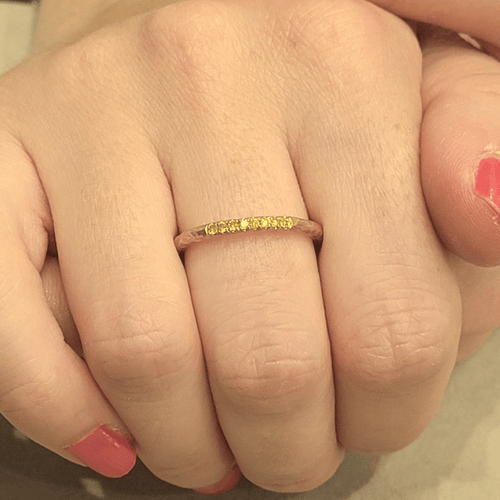 Bague 54 Bague en or jaune 18k martelé et diamants fancy 58 Facettes BOR18