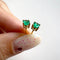 Boucles d'oreilles Single Tulip - Boucles d'oreilles en or 18K et émeraudes ovales 58 Facettes GER1047GN