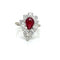 Bague 50 Bague vintage en or blanc, rubis non chauffé et diamants 58 Facettes Bague -0033