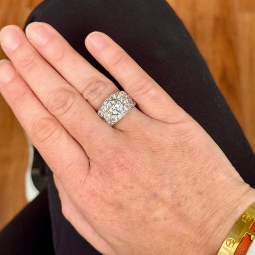 Bague 55 Bague bandeau diamants en or gris 18K 58 Facettes REF2549-317