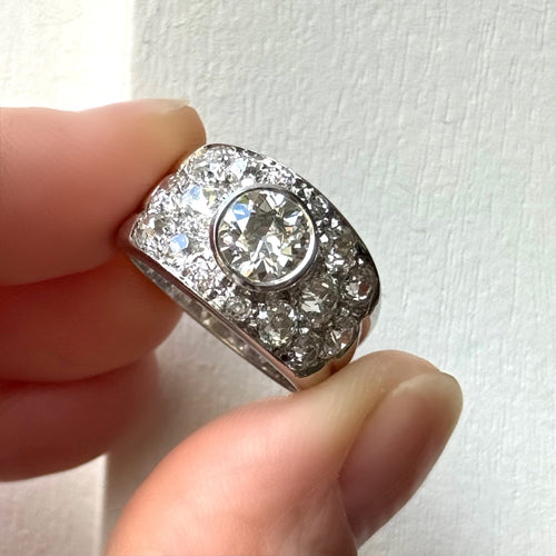 Bague 55 Bague bandeau diamants en or gris 18K 58 Facettes REF2549-317