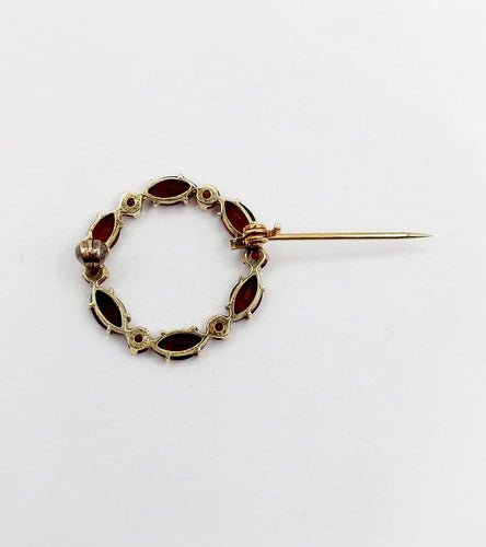 Broche Broche vintage en or 14K et grenats 58 Facettes A07478