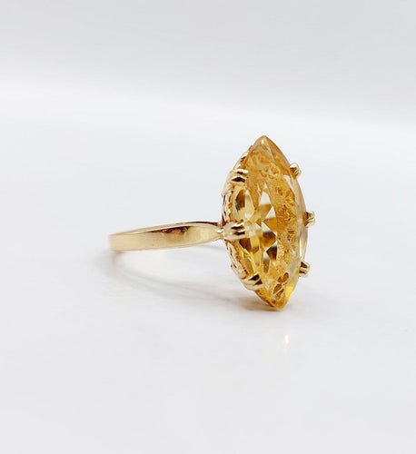 Bague 52 Bague cocktail vintage en or 18k et citrine 58 Facettes A07492