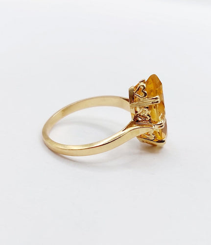 Bague 52 Bague cocktail vintage en or 18k et citrine 58 Facettes A07492