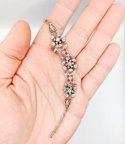 Bracelet Bracelet Art déco en or 14K, argent et diamants 58 Facettes A07493