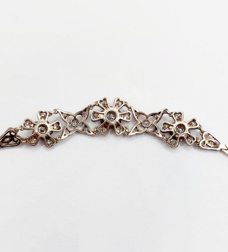 Bracelet Bracelet Art déco en or 14K, argent et diamants 58 Facettes A07493