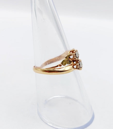 Bague 53.5 Bague toi et moi victorienne en or rose 18k 58 Facettes A07494
