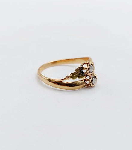 Bague 53.5 Bague toi et moi victorienne en or rose 18k 58 Facettes A07494
