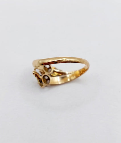 Bague 53.5 Bague toi et moi victorienne en or rose 18k 58 Facettes A07494