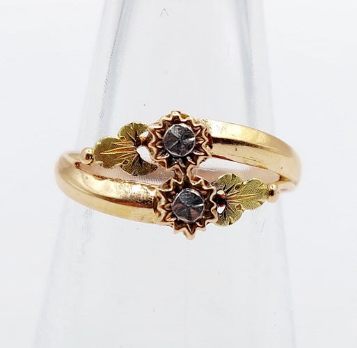 Bague 53.5 Bague toi et moi victorienne en or rose 18k 58 Facettes A07494