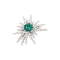 Broche Étoile - Broche en or blanc, platine, émeraudes et diamants 58 Facettes 35766