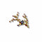 Broche Broche oiseau dans un cerisier en or jaune 18K, rubis 58 Facettes REF2503-270