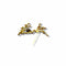 Broche Broche oiseau dans un cerisier en or jaune 18K, rubis 58 Facettes REF2503-270
