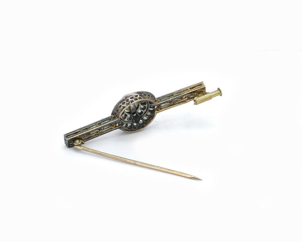 Broche Broche ancienne en platine, or rose, perle et diamants 58 Facettes Broche  145-3