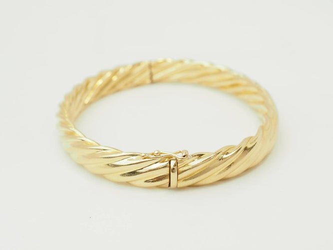 Bracelet Bracelet jonc torsadé en or jaune 58 Facettes 33800
