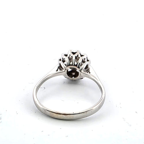Bague 59 Bague en or blanc 18 ct avec diamant 58 Facettes 335/26 G