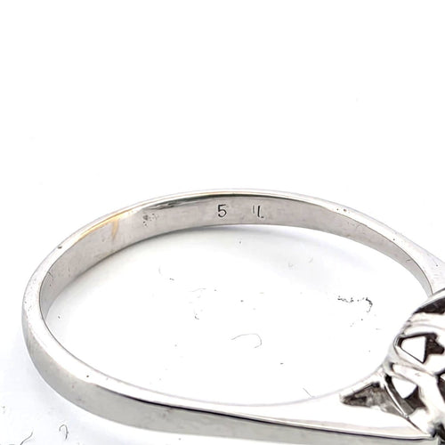 Bague 59 Bague en or blanc 18 ct avec diamant 58 Facettes 335/26 G