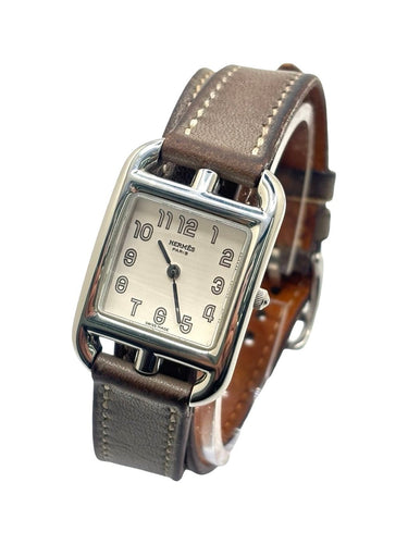 Montre Hermès Cape Cod - Montre en acier bracelet cuir 58 Facettes 2007