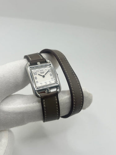 Montre Hermès Cape Cod - Montre en acier bracelet cuir 58 Facettes 2007