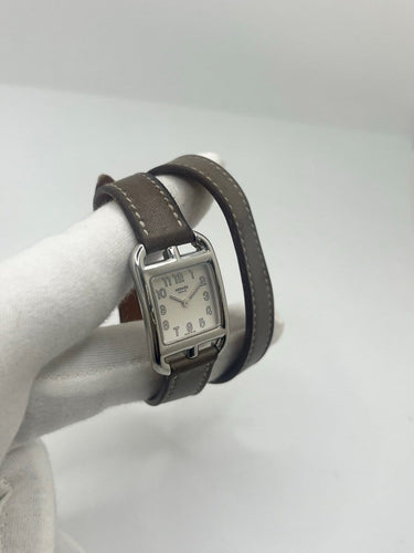 Montre Hermès Cape Cod - Montre en acier bracelet cuir 58 Facettes 2007