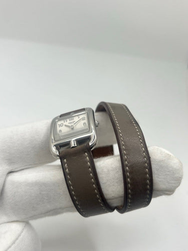 Montre Hermès Cape Cod - Montre en acier bracelet cuir 58 Facettes 2007