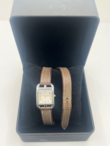 Montre Hermès Cape Cod - Montre en acier bracelet cuir 58 Facettes 2007