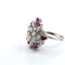 Bague 64 Bague en or blanc 18 kt avec diamants et rubis 58 Facettes 2049/G 248/26