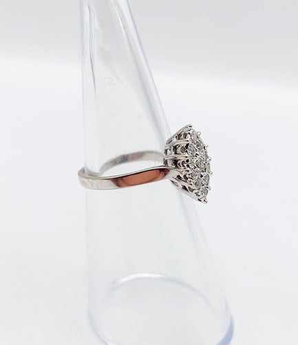 Bague 48.5 Bague marquise vintage en or blanc 18k et diamants 58 Facettes A07498