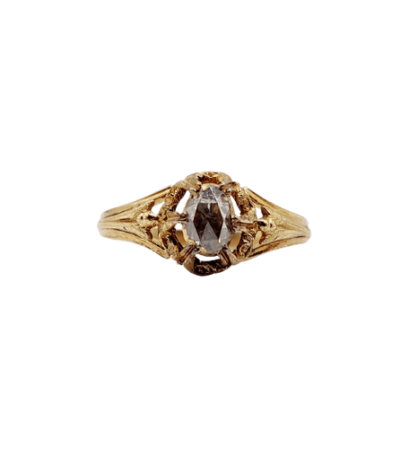 Bague 61.5 Bague solitaire victorienne en or 18 carats et diamant taille rose 58 Facettes A07502
