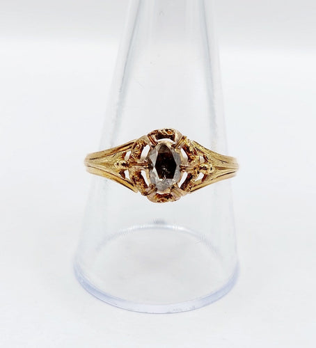 Bague 61.5 Bague solitaire victorienne en or 18 carats et diamant taille rose 58 Facettes A07502