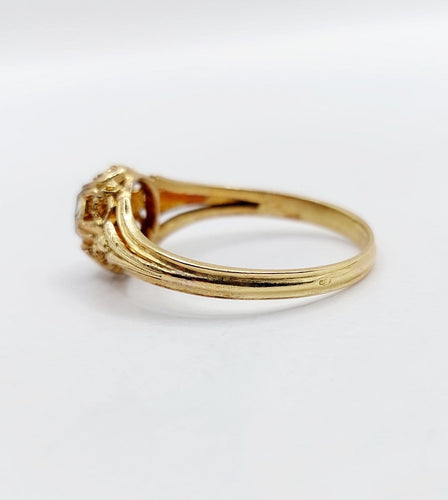 Bague 61.5 Bague solitaire victorienne en or 18 carats et diamant taille rose 58 Facettes A07502