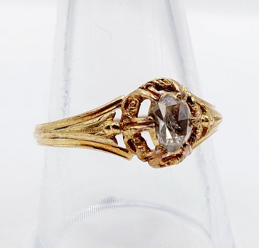 Bague 61.5 Bague solitaire victorienne en or 18 carats et diamant taille rose 58 Facettes A07502