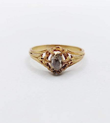 Bague 61.5 Bague solitaire victorienne en or 18 carats et diamant taille rose 58 Facettes A07502