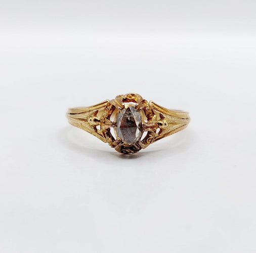 Bague 61.5 Bague solitaire victorienne en or 18 carats et diamant taille rose 58 Facettes A07502