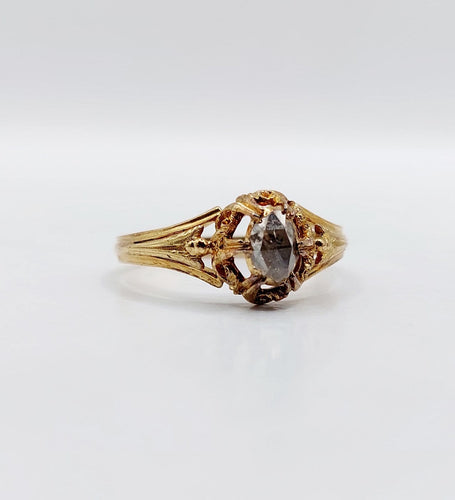 Bague 61.5 Bague solitaire victorienne en or 18 carats et diamant taille rose 58 Facettes A07502