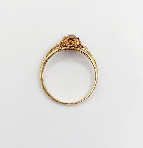 Bague 61.5 Bague solitaire victorienne en or 18 carats et diamant taille rose 58 Facettes A07502